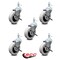 Service Caster 3 Inch Thermoplastic Wheel 1/2 Threaded Stem Caster Set with Brakes SCC, 5PK SCC-TS05S310-TPRS-SLB-121315-5 - alternate 2